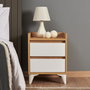 Tuvalle Mesilla de Noche 041 Roble Zafiro y Blanco Dormitorio 45x59x40cm Fabricada en Tablero de Partículas Recubierto de Melamina